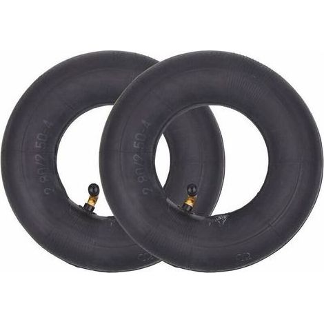 Lot de 2 Chambres à air avec Tige de Valve pliée TR87 2.80/2.50-4 280/250-4 Remplacement pour Diables, Chariot Utilitaire, Tondeuses à Gazon, Brouettes, Dollys, Scooters (1/4)