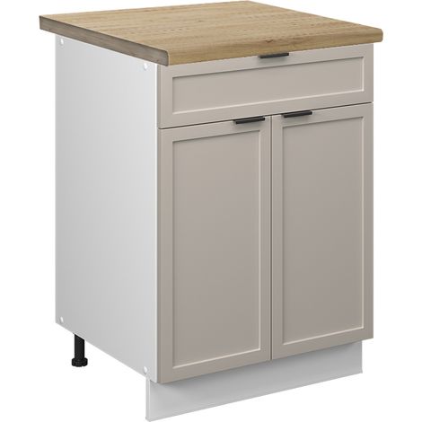 Meuble cuisine Fame-Line, GrisBeige, 60 cm avec tiroir, PT Chêne, Vicco