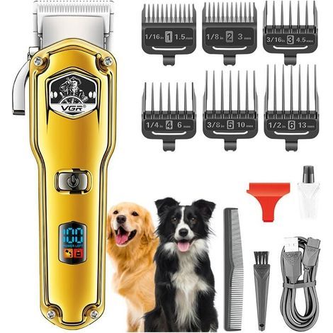Cortapelos para perros con certificación IPX7 a prueba de agua, ideales para pelo largo y grueso: herramientas profesionales, robustas, silenciosas, de alta potencia y sin cable para el cuidado de mas (1/5)