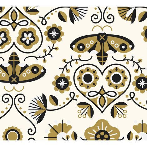 Tela decorativa para exteriores Oxford - Estampado de arte popular escandinavo I DR260 (1/5)