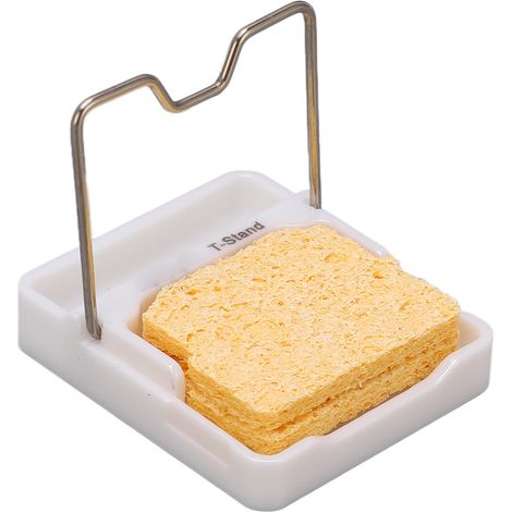 Support de soudure blanc CCDSO avec éponge et isolation thermique, boîtier de rangement pour fer à souder miniature (1/5)