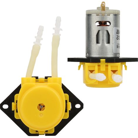 Pompe péristaltique miniature de laboratoire 12 V/Plat/Jaune, pompe doseuse D2 24 mm (1/5)