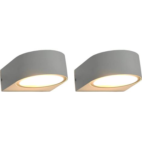 Lámparas de pared para jardín 2 uds. redonda blanca 11 W