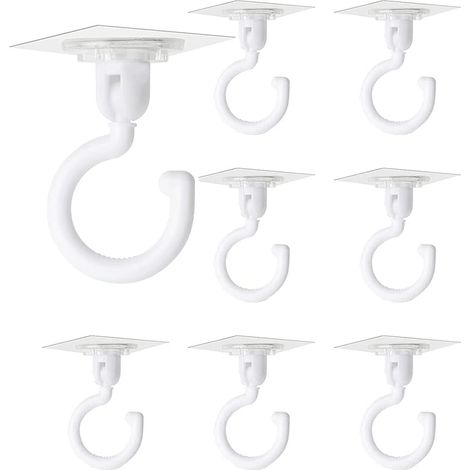 Crochets auto-adhésifs transparents, rotation à 360 degrés, crochets de plafond adhésifs puissants, aucun perçage requis pour salle de bain, toilettes, cuisine, bureau, mur, plafond