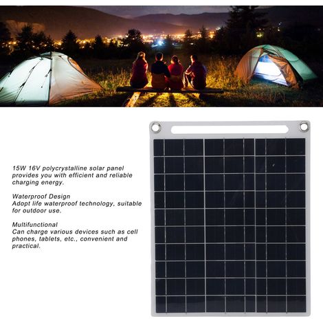 15W 16V polykristallines Silizium-Solarpanel-Set mit USB-, Typ-C- und DC-Anschlüssen zum Laden von Outdoor-Elektronik (1/5)