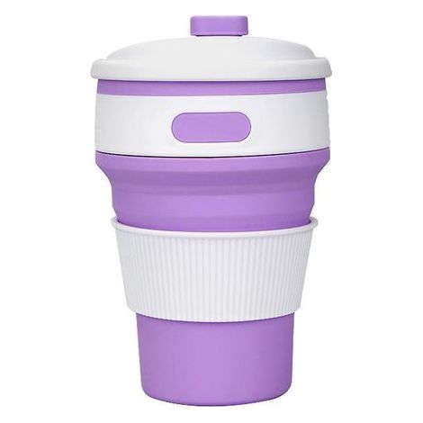 Collapsible coffee mug with lid, reusable and microwave-safe, collapsible cup, portable coffee mug, travel mug, camping mug, collapsible travel mugs, 12 (1/5)