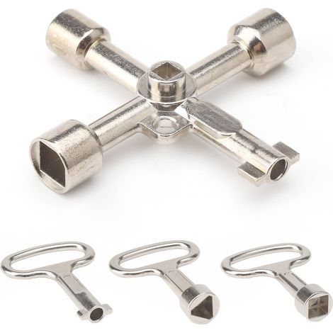 clé armoire electrique à 6 voies, cle triangle 8 mm, clef triangle, clés 3 et 4 pans, clé triangle poubelle, clé universelle, cle pompier, cle carre, clé ouverture compteur eau (1/5)