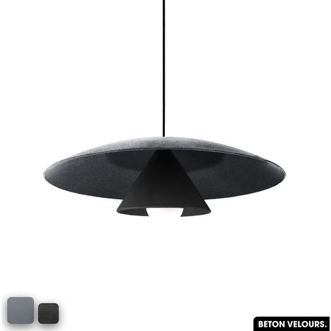 Lampe de suspension en béton velours - OLEMI VELVET CONCRETE GRIS - NOIR (1/3)