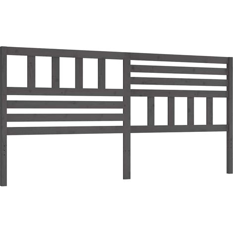 Maison Exclusive - Testiera per Letto Grigia 206x4x100cm in Legno Massello di Pino (1/5)