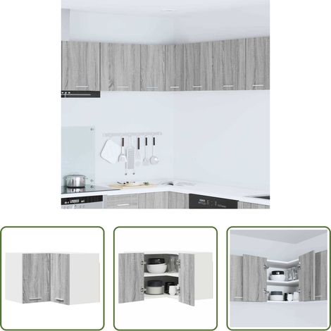 Holzwerkstoff -  Hängeschrank Grau Sonoma und Weiß 57 x 57 x 40 cm Holzwerkstoff (1/5)