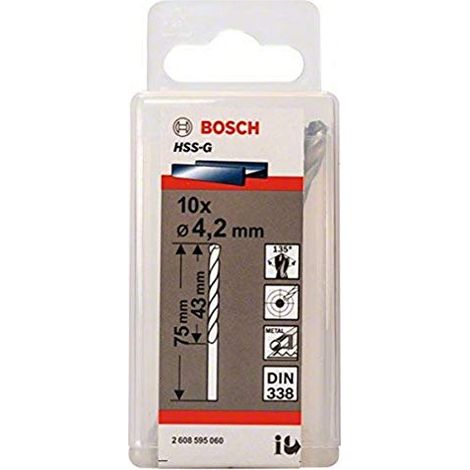 SET PUNTE HSS-G D 4,2 MM L. 75 MM METALLO (10 PZ) (1/4)