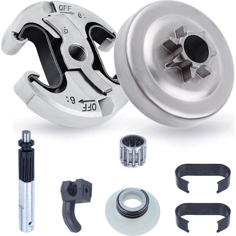 Kettenrad und Kupplung für Husqvarna 345, 445, 340, 450, Kettenrad .325'' Teilung, 6 Zähne + Kupplungstrommel + Lager, Ersatzteile, Kettensägen-Zubehörset 8 in 1