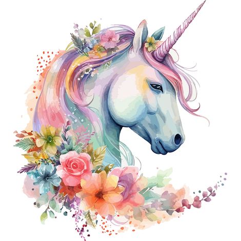 Papier peint panoramique Enfants - Licorne - 195 cm x 125 cm (1/2)