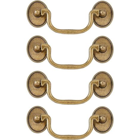 tiradores de cajón de estilo vintage, distancia entre centros de 86 mm, aleación de zinc, tiradores decorativos abatibles. (1/5)