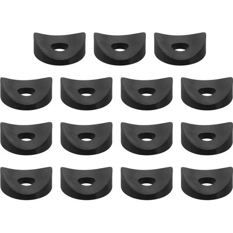 50 Pièces de Rondelles Rondes en Plastique, 6 mm x 19 mm x 3 mm, Rondelle Concave en PE Noir, Élément de Fixation pour Tube Rond (1/5)