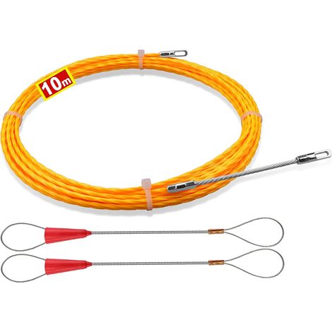 Aiguille Electricien 10 m - Tire Fils Electrique, Ressort Rétractable, Spirale Rétractable,Tire Fil, Ressort Pour Câbles et Installations Electriques (3,0 mm - 10 m) (1/5)