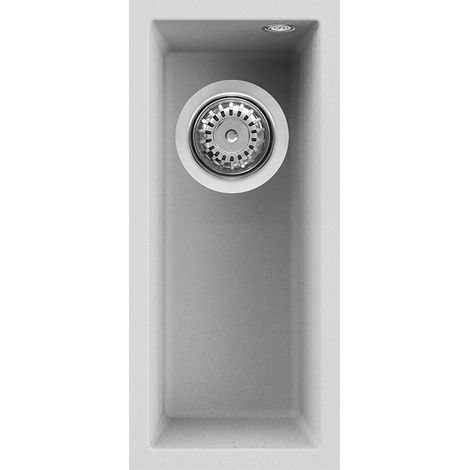 Lavello Elleci Incasso 1 vasca 20x44 Quadra 50 Sottotop Granitek Bianco LGQ05068BSO (1/3)