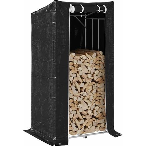 Brennholzregal mit Regenschutz 150x80x200 cm Verzinkter Stahl