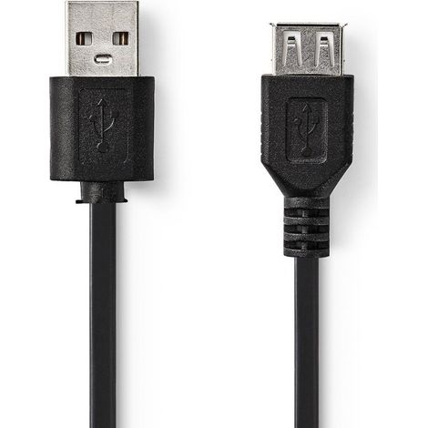 Câble Nedis CCGT60010BK10 USB 2.0 A mâle - USB A femelle 1 m Noir (1/3)