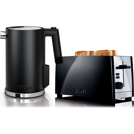 Graef Black Kettle & 4 Slice Toaster Set