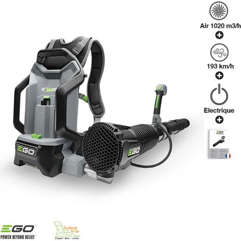 Ego Power+ – Souffleur à batterie 56V 1020m3/h – Moteur sans balai – Vitesse jusqu'à 192 km/h – Autonomie 2h – SKU LB6000E