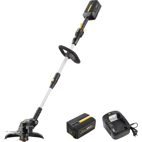 Coupe-bordure à batterie 40V avec chargeur – Tête de coupe inclinable 4 positions – Autonomie 25 mn – Poignée ergonomique anti-vibration – Gt Elec