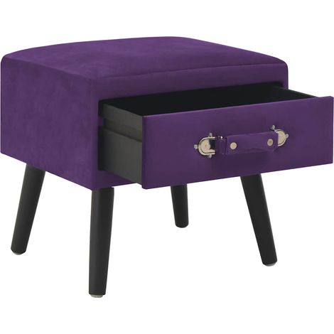 Maison Exclusive - Mesita de noche morado oscuro 40x35x40 cm terc (1/5)