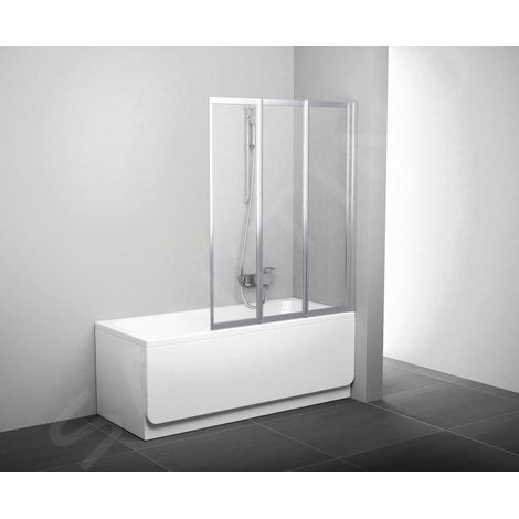 Ravak Supernova - Pare-bain pliant en trois parties VS3 115, 1146x1400 mm, verre satiné/transparent 795S0U00Z1 (1/4)