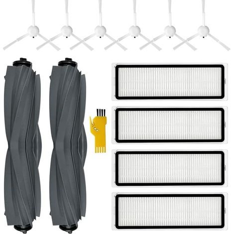 FOREHILL Kit accessoires pour aspirateur robot Dreame L10s Ultra L10s Pro L10 Ultra D10s Plus Pices de rechange 12 paquets 2 brosses rouleaux, 4 filtres, 6 brosses latrales (1/5)
