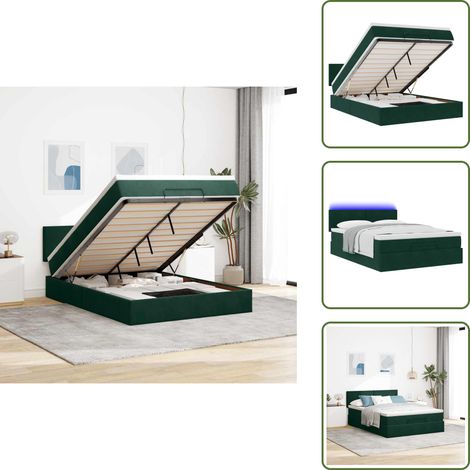 Stoccaggio sotto il letto - vidaXL Struttura Letto Pouf con Materasso 140x200 cm in Velluto - Coprimaterasso lavabile