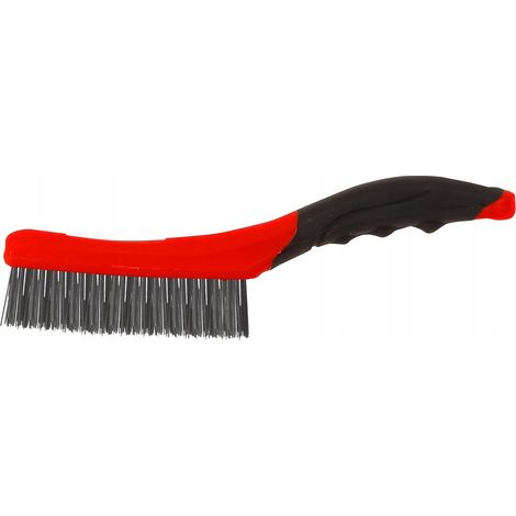 Cepillo de alambre de acero de 4x16 filas y 260 mm para eliminar el 贸xido, 1 unidad.