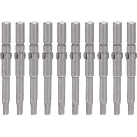 10 Stück magnetische Schraubendreherbits mit Innensechskant, S2-Legierungsstahl, Industriebedarf