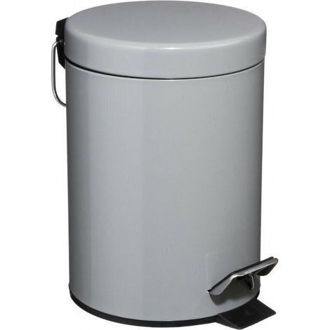 Poubelle métal à Pédale 3 litres Atmosphéra - Gris - Poubelle métal à Pédale 3 litres Atmosphéra - Gris (1/4)