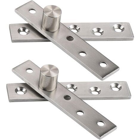 2pcs Charnières de Porte Pivotantes à 360 Degrés de Rotation, 95mm épaissies Pivot Hinge Cachée en Acier Inoxydable, Pivotante Charnière Robuste pour Meuble Chaussures, Armoire Bois, Pivot Ex (1/5)