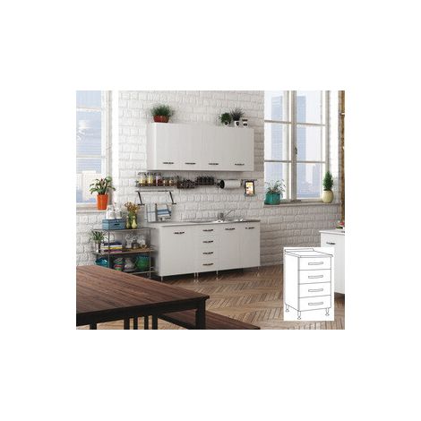 KIT CUCINA BASE 4 CASSETTI 40X50XH85 CM BIANCO- AZUR LINE- 1,0 pz