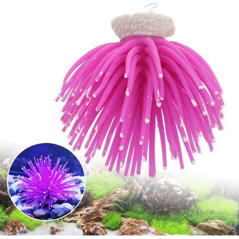 Décoration Aquarium Corail Artificiel Doux Urchin Marin Lumineux Violet NUIT - AUTRES (1/5)