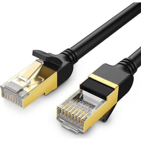 Cable de red redondo Ethernet RJ45 ugreen NW107, Cat.7, STP, 1 m (negro)