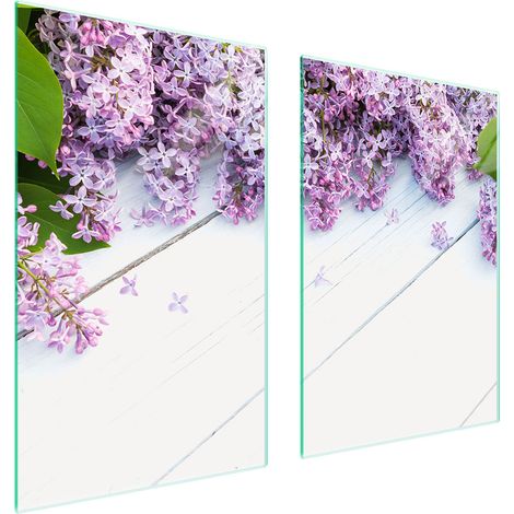 Assiette de protection en verre pour la cuisine 65x52 lilas (1/5)