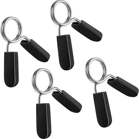 Abrazaderas de resorte, paquete de 4, fijaciones para barras y mancuernas, barras de resorte de 25 mm, cierres para barras, abrazaderas de palanca (1/5)