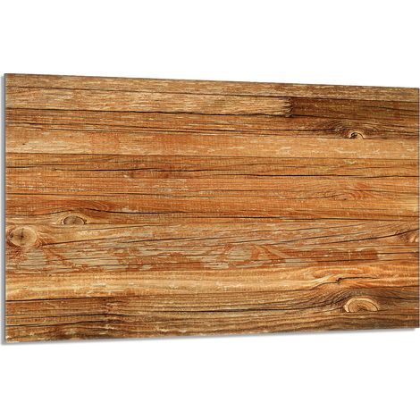 Glas Herdschutzplatte 80x52 Holz