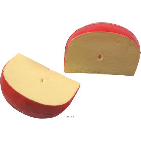 Edam morceau de fromage en lot de 2 en Plastique soufflé L 110x75 mm (1/4)