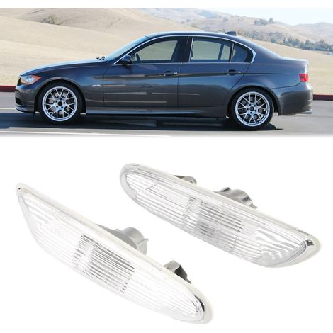 2 pièces Feux de Signalisation Latéraux Clignotants Sans Ampoule pour BMW Série 3 E90 E91 E92 E93 2006-2011 (Blanc) (1/5)