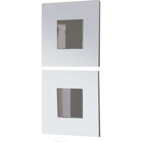 Juego de Dos Espejos Cajún Entrada Estilo Moderno Color Blanco 45x45x2 cm