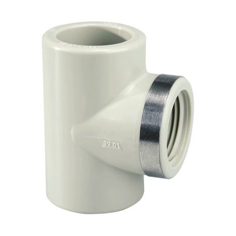 Pièce en T GF 90° égale PP-H d 20x1/2" IG