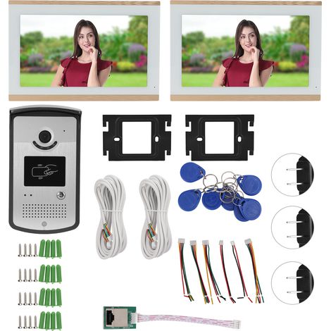 Sonnette vidéo WiFi Détection de mouvement Déverrouillage à distance Message visiteur Vision nocturne Interphone bidirectionnel pour Tuya 100‑240V Prise américaine (1/5)