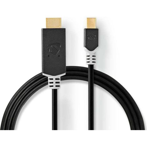 Cable mini displayport displayport 14 mini displayport hane contacto hdmi 48 gbps guldplaterad 200 metros redondo pvc antracita manga de plastico