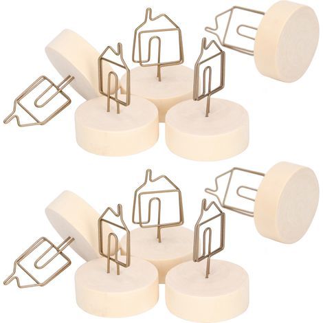 10 Pièces Porte-Cartes de Table en Forme de Maison Rétro - Support Mignon pour Cartes de Visite et Photos, Décoration de Bureau ou Maison (1/5)
