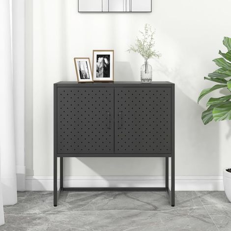 Buffet, Meuble de Rangement, Armoire de Cuisine Anthracite 75x35x75 cm Acier NKK53213 (1/5)