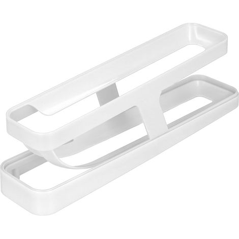 Porte-œufs pour réfrigérateur, distributeur à deux niveaux, distributeur à roulettes, récipient de rangement blanc, professionnel pour la cuisine et le plan de travail (1/5)
