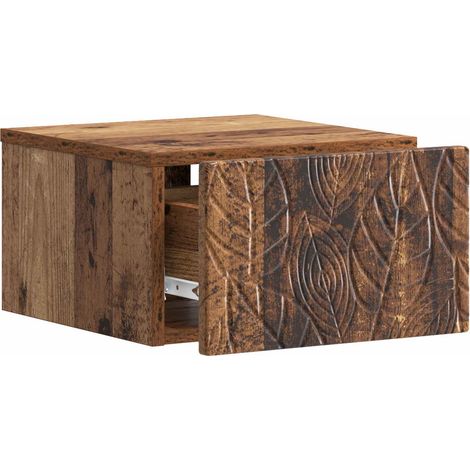 Comodino Armadio da Notte Mobiletto da notte a muro Legno antico 49 x 34,5 x 20 cm (1/5)